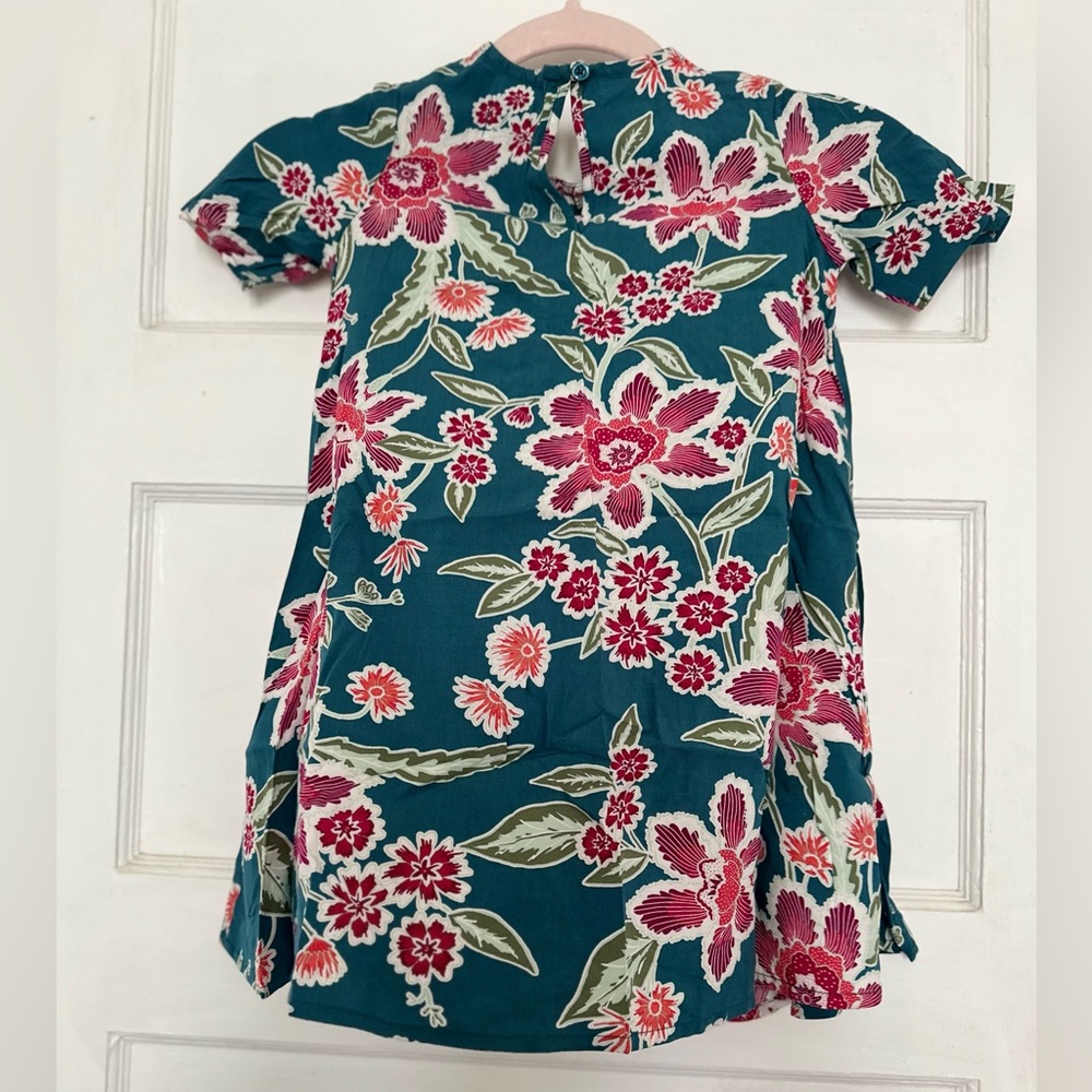 Old Navy Teal Floral Print Dress Girls 5T